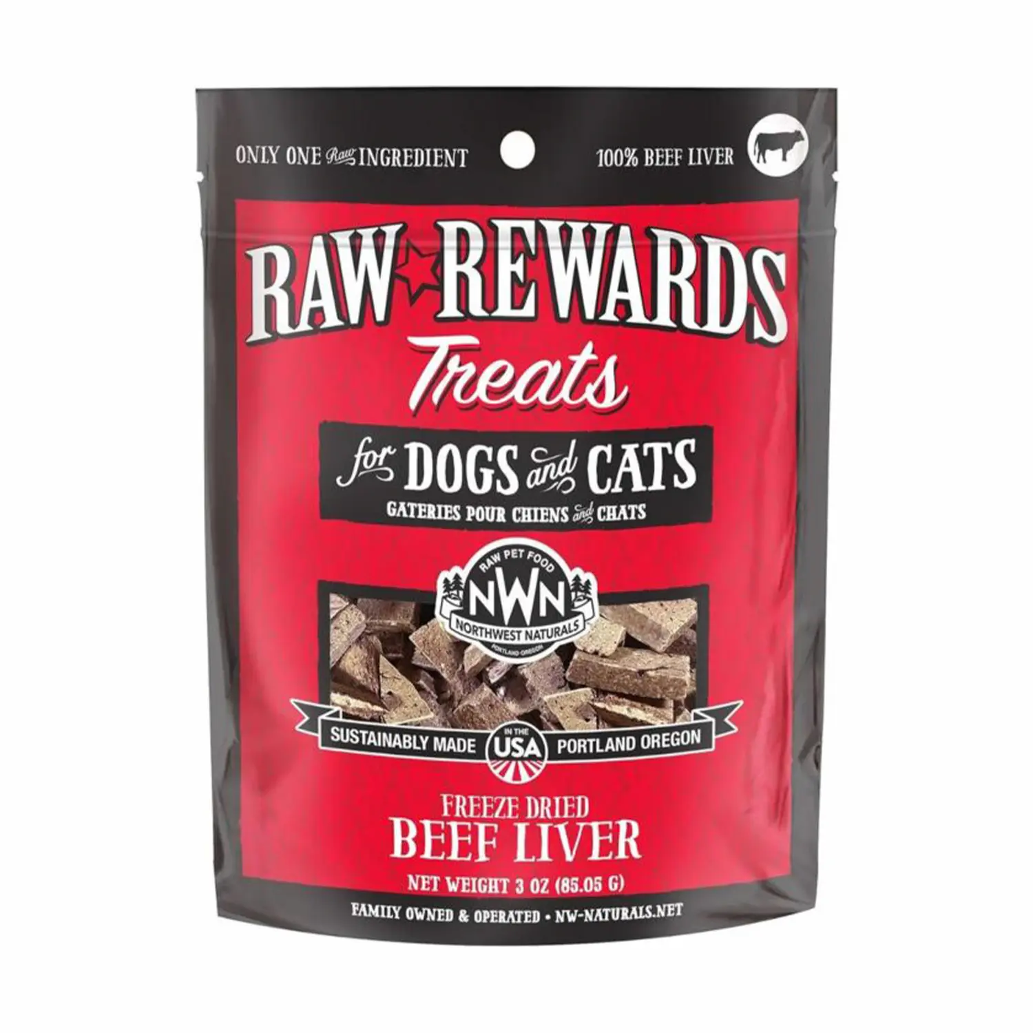 087316382754 【臨期促銷-11/2026】Northwest Naturals™ - Beef Liver 脫水凍乾牛肝小食 3oz - 圖片 1
