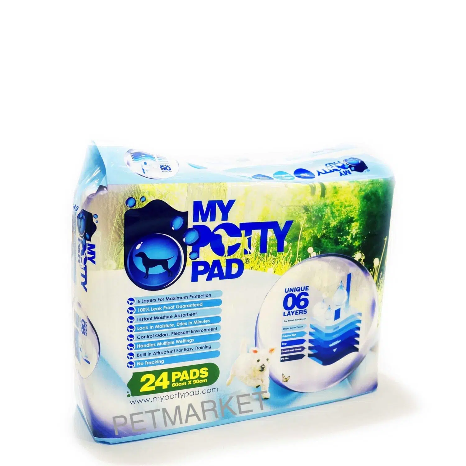 My Potty Pad - 加厚寵物尿墊 24片 [3呎/ 60x90cm][白袋] - 圖片 1