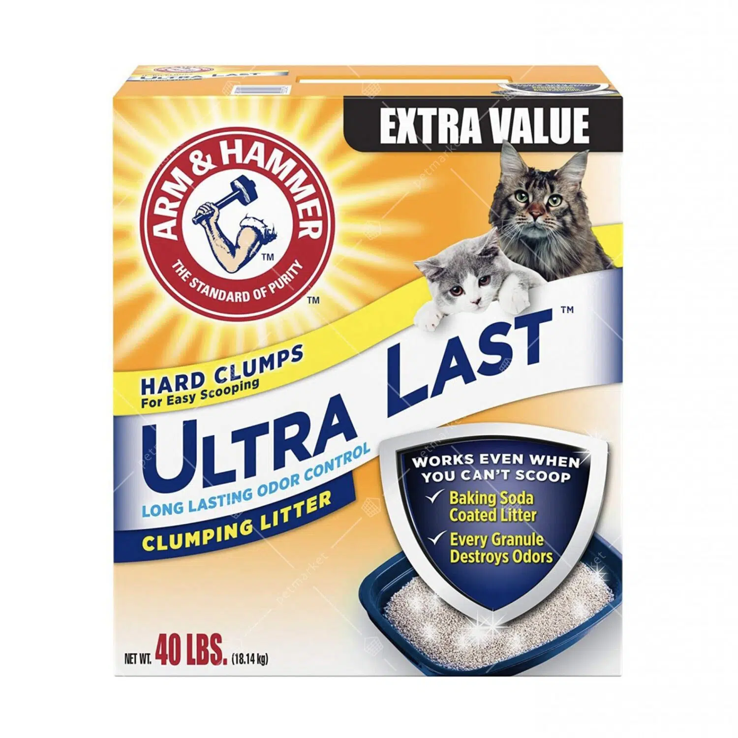 Arm & Hammer -長效持久除臭配方貓砂40lb [Ultra Last-白]