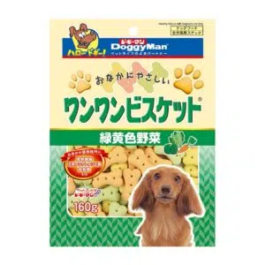 DoggyMan - 黃綠色野菜骨形狗餅乾 160g