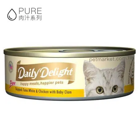 Daily Delight Pure系列 - 白鰹吞拿魚、雞肉、BB蜆 80g[DD41]