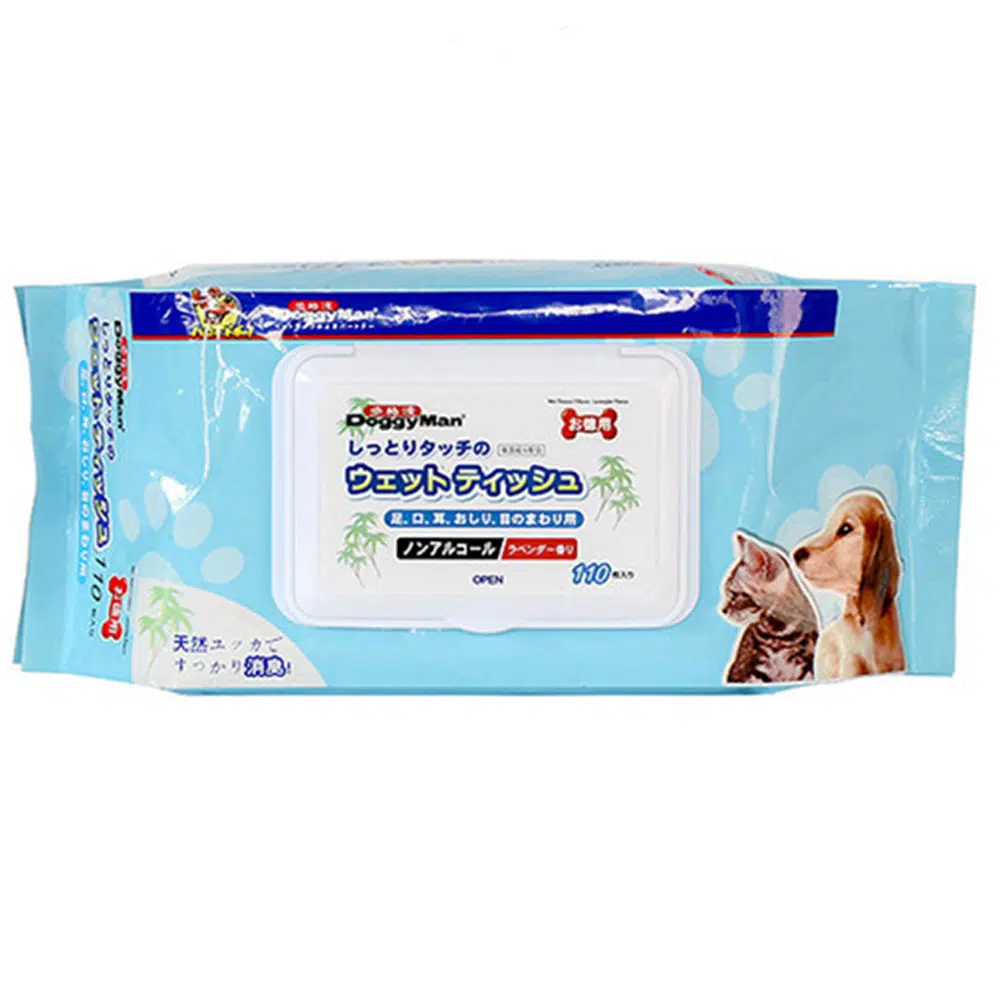 doggyman 110 DoggyMan -薰衣草香濕紙巾 110片 (眼、耳、口、身可用) - Image 1
