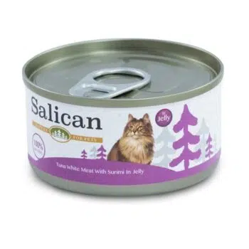 Salican - 經典吞拿魚系列 Tuna White Meat with Surimi in Jelly 白肉吞拿魚、蟹肉啫喱貓罐頭 85g