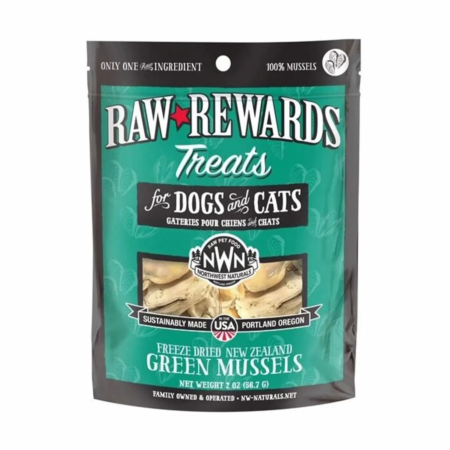 087316386400 【臨期促銷-11/2026】Northwest Naturals™ - Green Mussels 脫水凍乾青口小食 2oz - 圖片 1