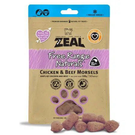 Zeal - Chicken & Beef Morsels 冷凍脫水雞、牛小食100g