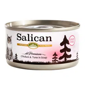 Salican - 鮮雞肉系列 Chicken & Tuna in Soup 雞肉、吞拿魚貓罐頭 85g