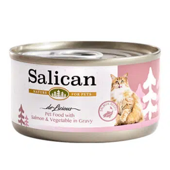 Salican - 滋味肉汁系列 Salmon & Vegetable in Gravy 三文魚蔬菜貓罐頭 85g