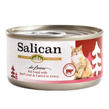 Salican - 滋味肉汁系列 Beef Liver & Carrot in Gravy 牛肝紅蘿蔔貓罐頭 85g