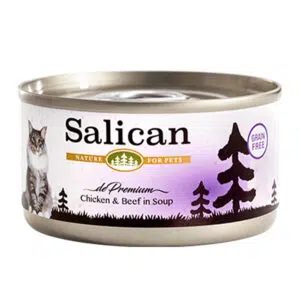 Salican - 鮮雞肉系列 Chicken & Beef in Soup 雞肉、牛肉貓罐頭 85g