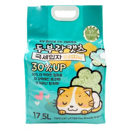 豆腐與貓 – 超凝結豆腐砂幼條1.5mm[綠茶味] 17.5L
