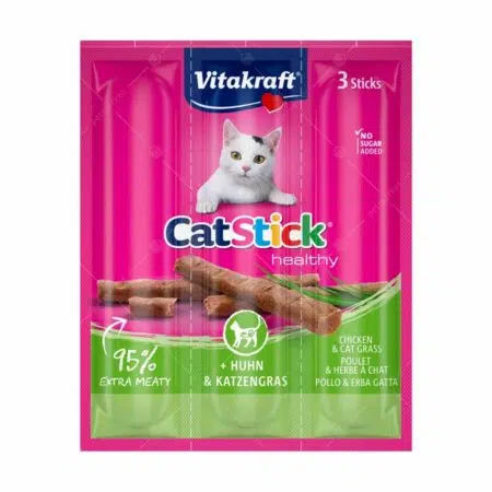 Vitakraft - 貓貓肉條小食 18g [3支裝][雞肉、貓草]