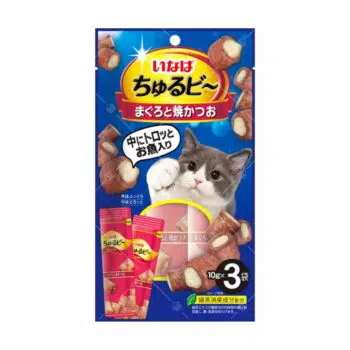Inaba -流心粒粒貓零食 10g x 3袋 [吞拿魚．燒鰹魚][QSC-265]