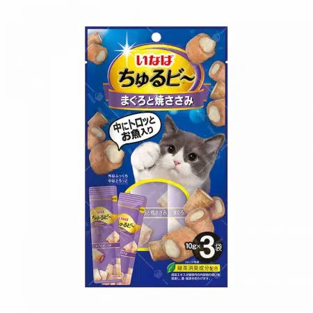 Inaba -流心粒粒貓零食 10g x 3袋 [吞拿魚．燒雞肉][QSC-266]