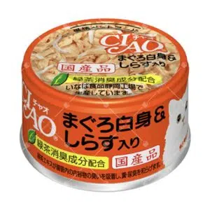 CIAO - 白身吞拿魚、 白飯魚貓罐 85g [A-02]