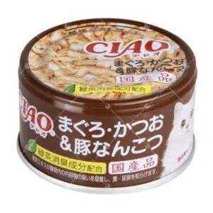 CIAO - 吞拿魚、鰹魚、豬軟骨貓罐頭 85g [A-39]