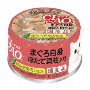 CIAO - 白身吞拿魚、帶子貓罐頭 85g [A-82]