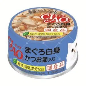 CIAO - 白身吞拿魚、木魚片貓罐頭 85g [A-85]