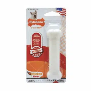 Nylabone Power Chew- 雞味白色骨形潔牙玩具 M [NFC102P][犬用]