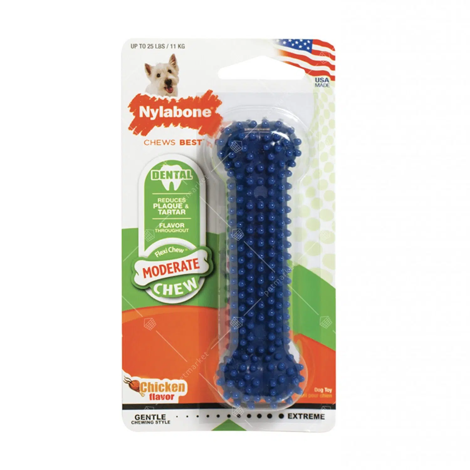 Nylabone Flexi Chew- 雞味骨形軟粒潔牙玩具 M [NX934P][犬用]