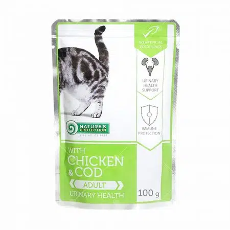 Nature’s Protection 保然-成貓肉汁濕包 100g [泌尿系統][雞肉鱈魚-淺綠]