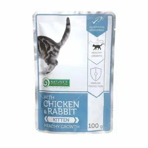 Nature’s Protection 保然-幼貓肉汁濕包 100g [健康成長][雞肉兔-天空藍]