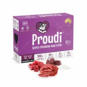 Proudi - 急凍生肉餅貓糧 90g x 12片 [Kangaroo ＆ Beef - 袋鼠肉．牛肉]