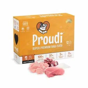 Proudi - 急凍生肉餅貓糧 90g x 12片 [Turkey & Chicken-火雞．雞肉]