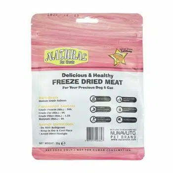 Nunavuto Natural Pet Treats -脫水三文魚35g [貓犬用]