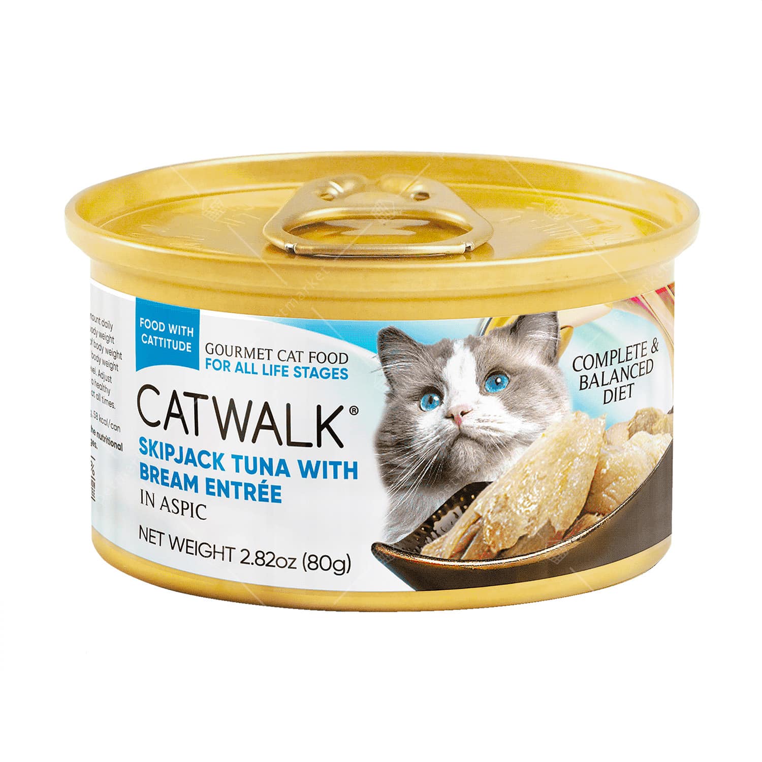 CATWALK-TUNA+BREAM CatWalk - 鰹吞拿魚配鯛魚貓罐頭 80g