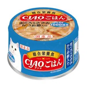 CIAO 乳酸菌綜合栄養食 – 吞拿魚雞肉配木魚貓罐頭 85g [A-251]
