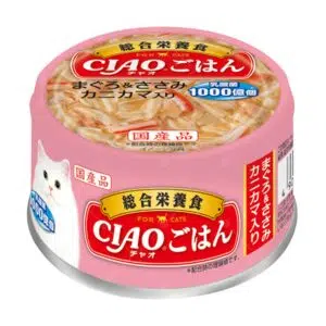 CIAO 乳酸菌綜合栄養食 – 吞拿魚雞肉配蟹肉棒貓罐頭 85g [A-254]