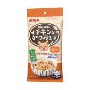 Aixia 愛喜雅 雞生活系列 – 雞肉鰹魚貓餐包 [60g x 3包裝][CS-1]