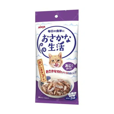 Aixia 愛喜雅 魚生活系列 – 吞拿魚配竹莢魚貓餐包 [60g x 3包裝][OS-5]