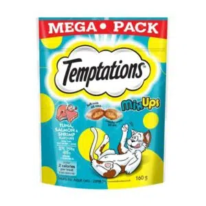 Temptations Mega Pack - Mix Ups 三重奏 吞拿魚三文魚配蝦夾心酥貓小食 160g [增量裝]