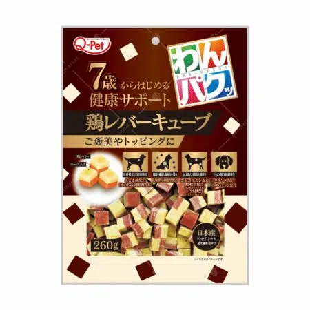 九洲 - WanPaku 雞肝配芝士方塊 260g 7歲以上 [老年犬]