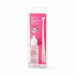 Mind Up - 液體潔牙凝膠連微頭牙刷套裝 30ml [牛奶味][貓用][粉紅色]