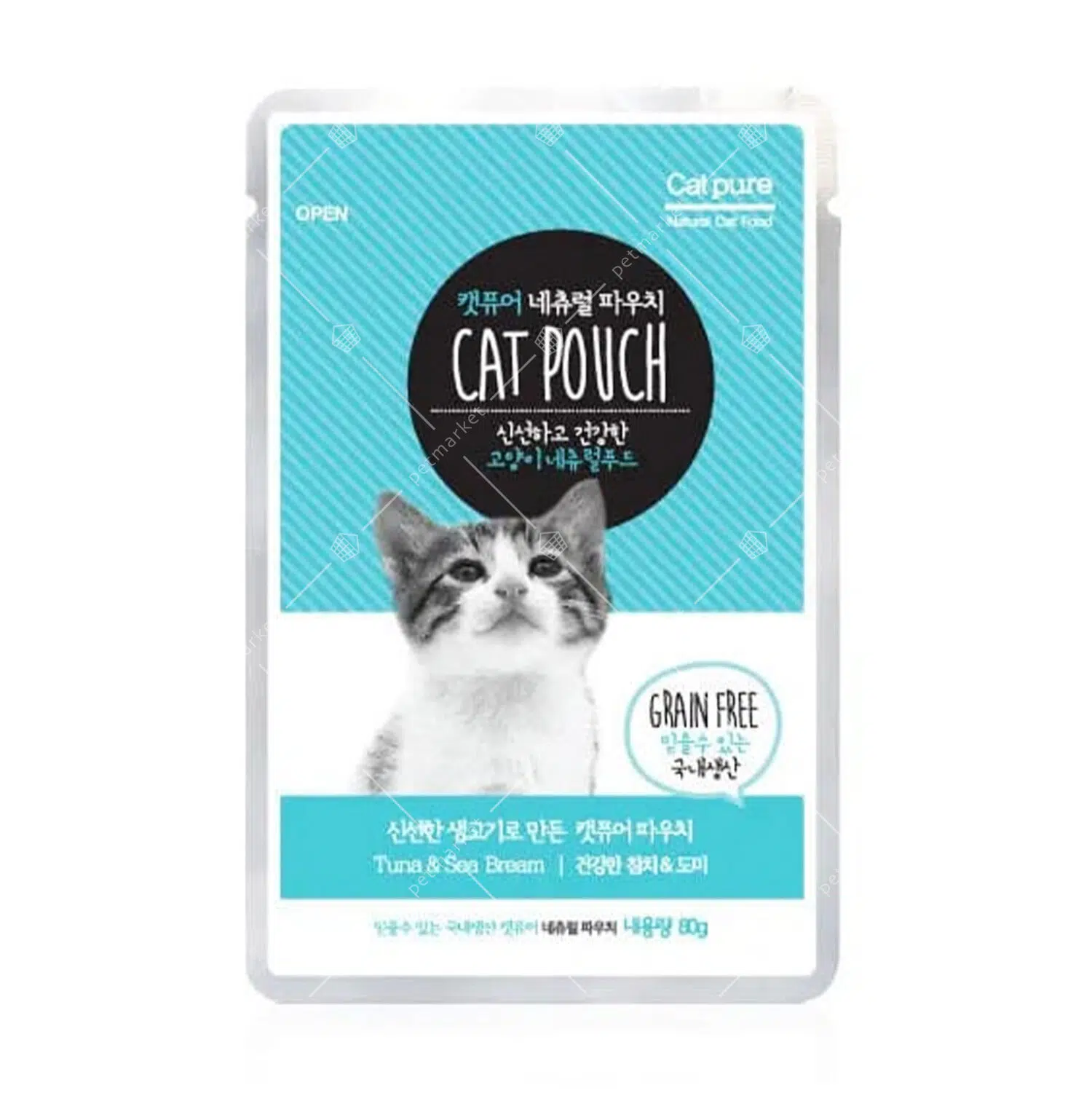 韓國 Cat Pure - Cat Pouch 無穀物營養濕包 [吞拿魚、鯛魚][全貓] 80g