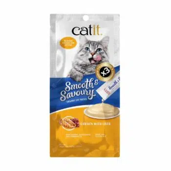Catit - Smooth & Savoury 肉泥小食 [15g x 4本] [雞肉、雞肝] [44401]