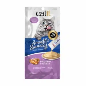 Catit – Smooth & Savoury 肉泥小食 [15g x 4本] [雞肉、佐柴魚片] [44402]