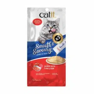 Catit - Smooth & Savoury 肉泥小食 [15g x 4] [三文魚、吞拿魚、蟹肉] [44406]