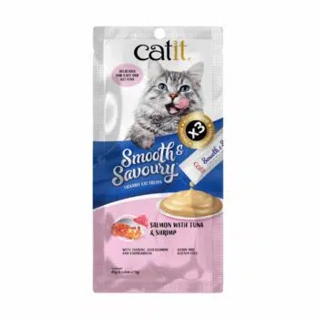 Catit - Smooth & Savoury 肉泥小食 [15g x 4本] [三文魚、吞拿魚、蝦肉] [44407]
