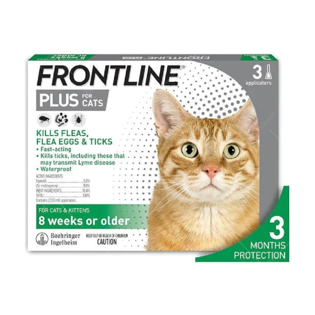 除貓蝨產品-FrontlinePlus殺蚤除牛蜱藥水-消滅貓蝨方法