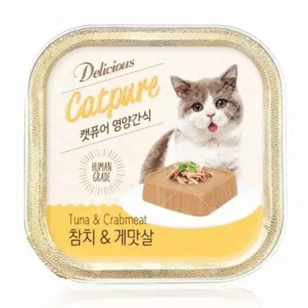 韓國 Cat Pure - 無穀物慕斯罐 100g [呑拿魚、蟹柳][黃色][貓用]