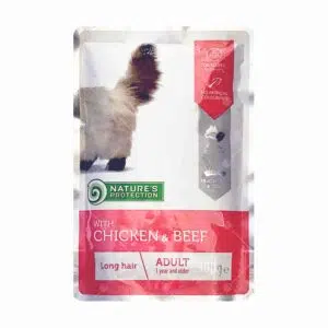 Nature’s Protection 保然 - 成貓肉汁濕包 100g [長毛貓][雞肉和牛肉][粉色]