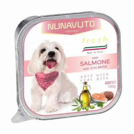 Nunavuto - Fresh SALMONE Salmon 意大利鋁製肉醬狗餐盒 100g [三文魚][粉][成犬用]
