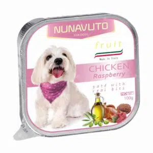 Nunavuto - Fruit Chicken Raspberry 意大利鋁製肉醬狗餐盒 100g [雞肉及紅莓][粉][成犬用]