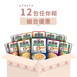 Inaba - 低脂肪綜合營養狗濕包系列 [80g x 12包][全犬用][組合優惠]