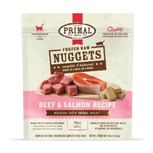 Primal – Nuggets 急凍鮮肉磚 (草飼牛肉、野生三文魚配方)(貓用) 3磅裝