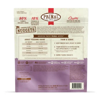 Primal - Nuggets 急凍鮮肉磚 (走地火雞配方)(貓用) 3磅裝 - 圖片 2