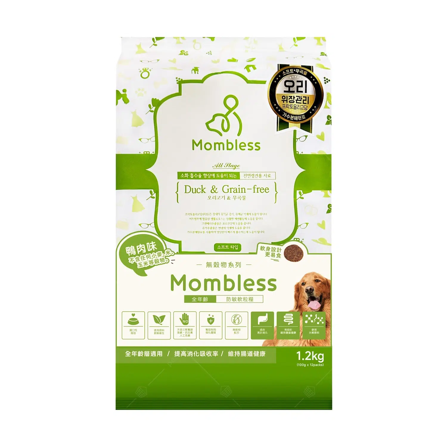 Mombless腸胃敏感配方-無穀物鴨肉軟粒狗糧-狗糧推薦